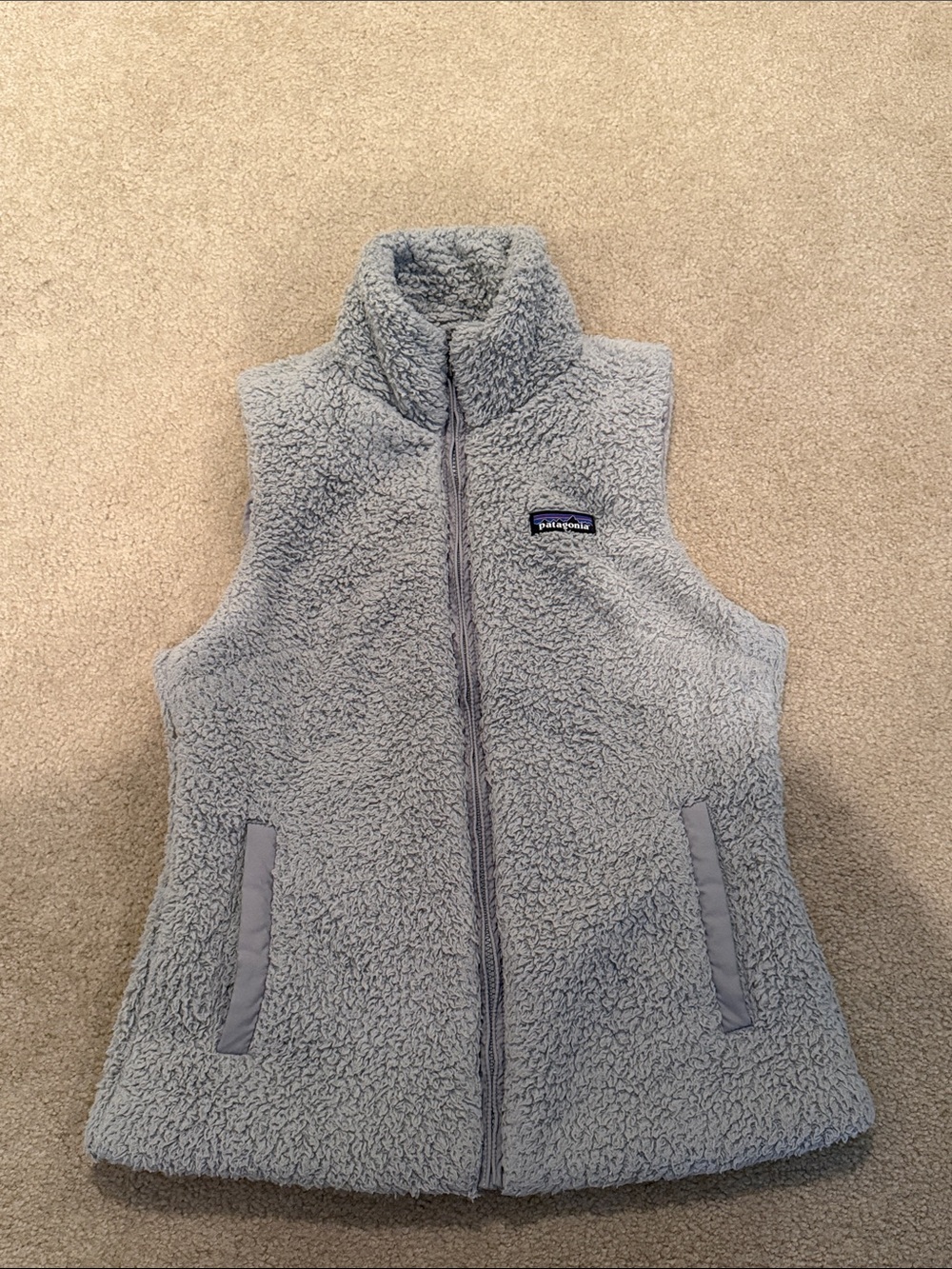 Patagonia Light Gray Sherpa Fleece Vest